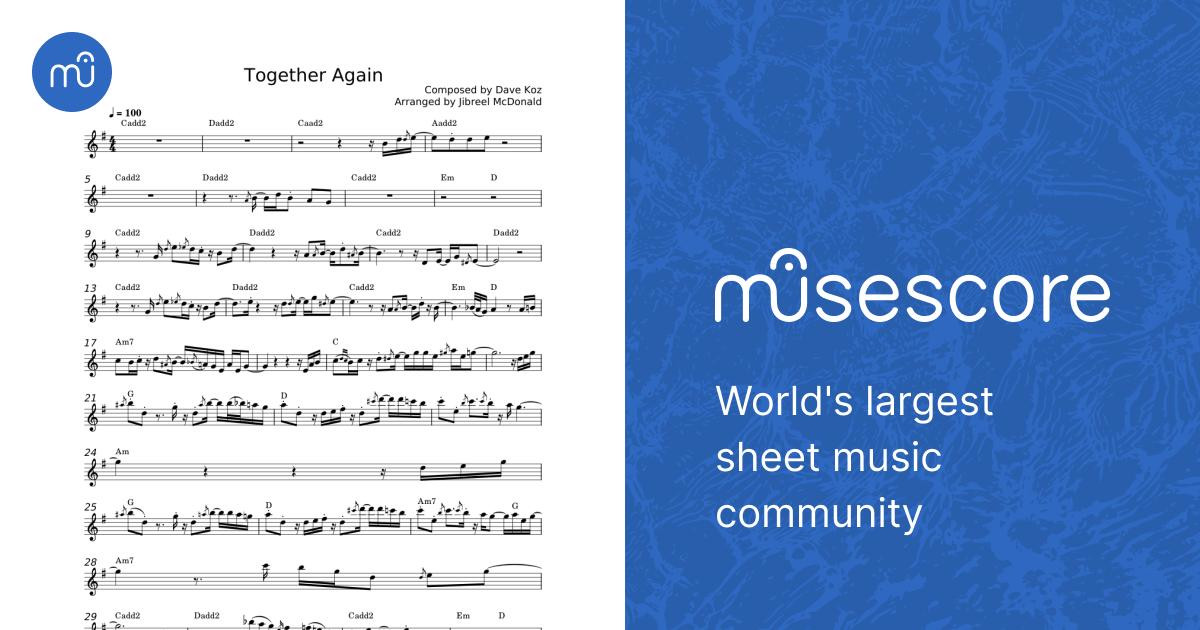 Together Again - Dave Koz Sheet Music with Chords for Saxophone other (Solo) | MuseScore.com