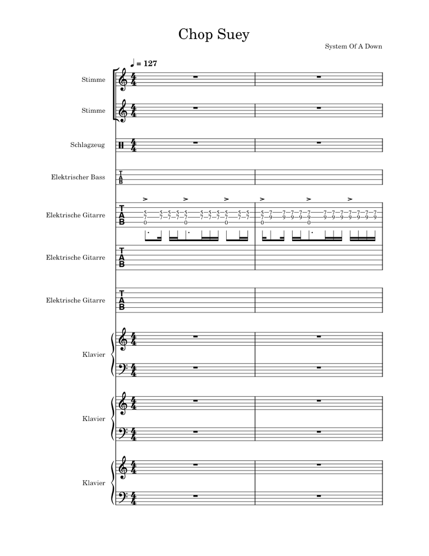 Chop suey tab bass online