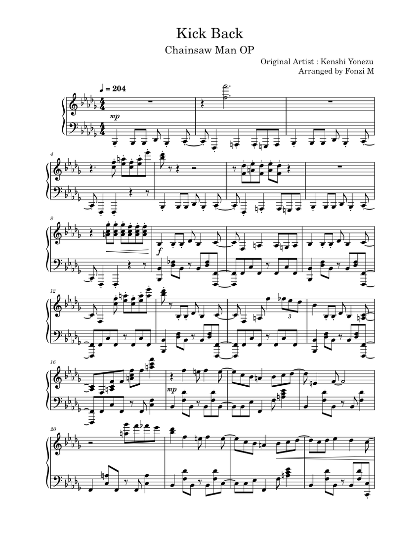 Free Sakuzyo sheet music | Download PDF or print on