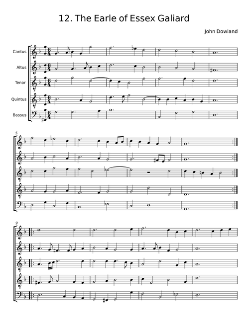 The Earle of Essex Galiard - John Dowland