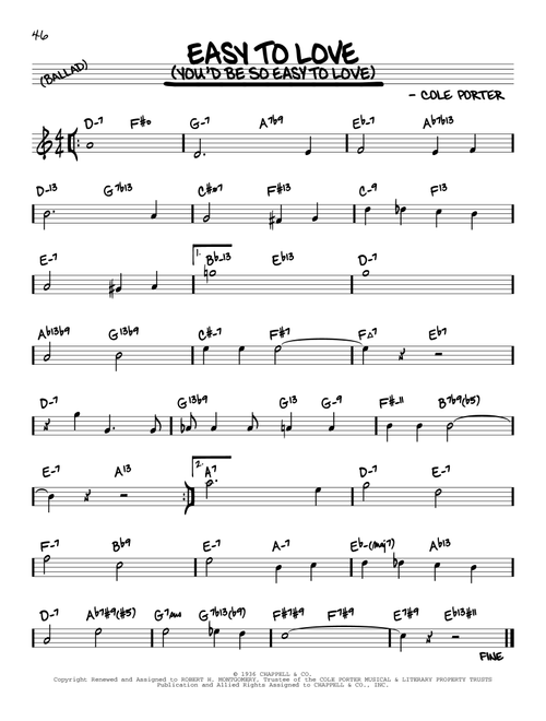 Easy To Love (You'd Be So Easy To Love) (arr. David Hazeltine) - Cole Porter (Real Book - Enhanced Chords)
