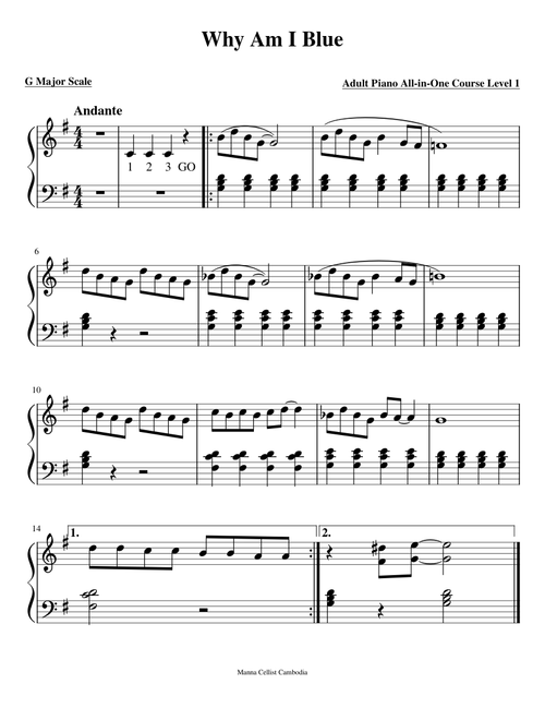 52. Why Am I Blue – Adult Piano All-in-One Course Level 1