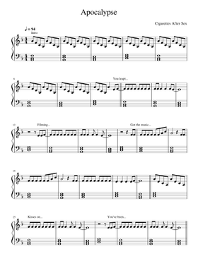 Free Cigarettes After Sex sheet music