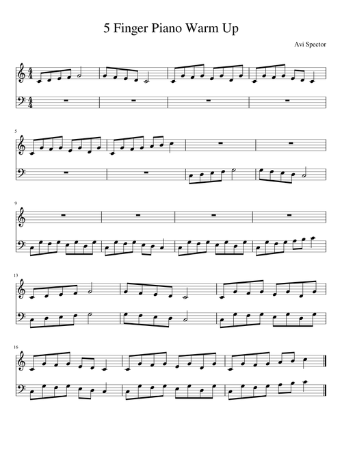 5 Finger Piano Warm Up