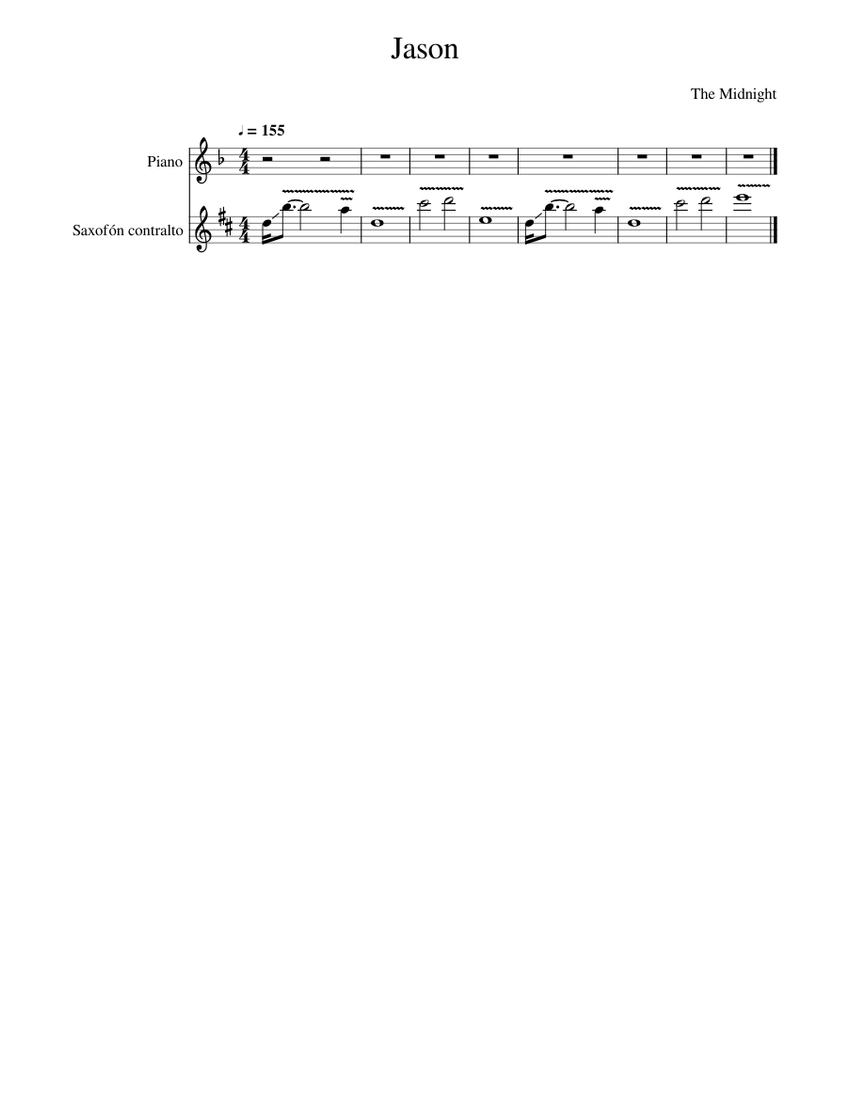 The Midnight - Jason Sheet music for Piano, Saxophone alto (Solo 