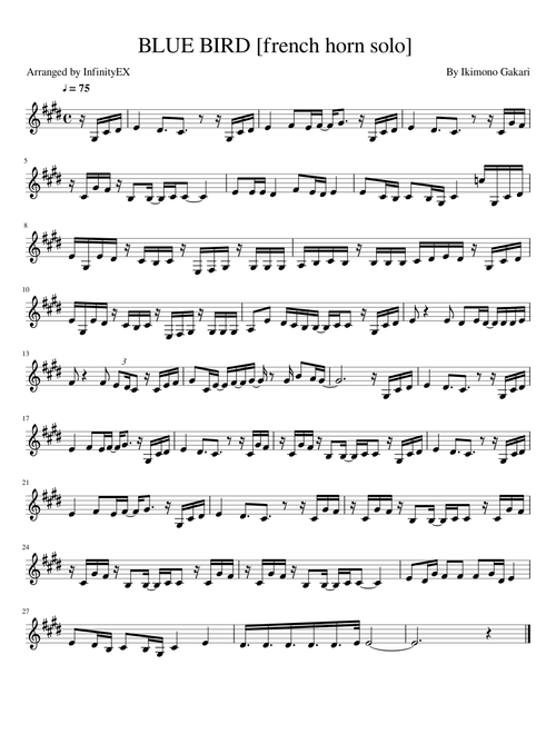 Naruto Shippuden: BLUE BIRD [french horn solo]