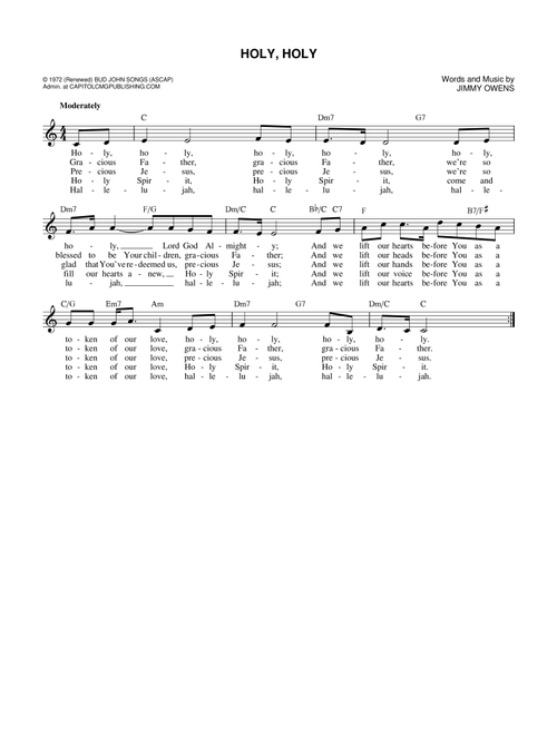 Holy, Holy - Jimmy Owens (Lead Sheet - Fake Book)