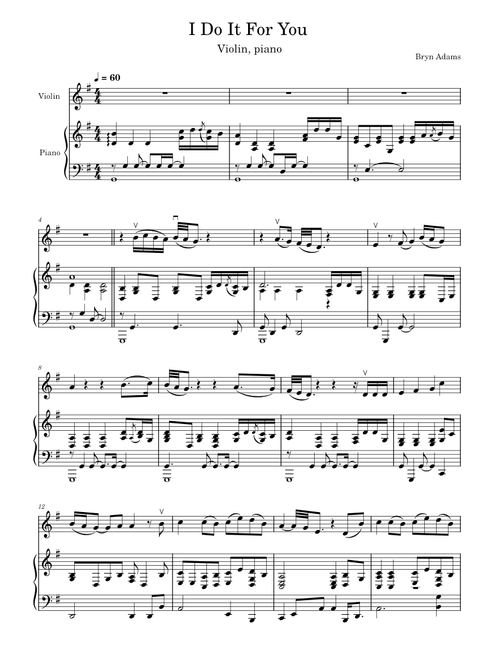 I do it for you - Violin, piano