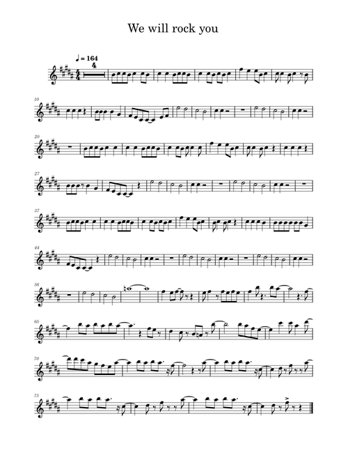 We will rock you – Queen Alto Sax