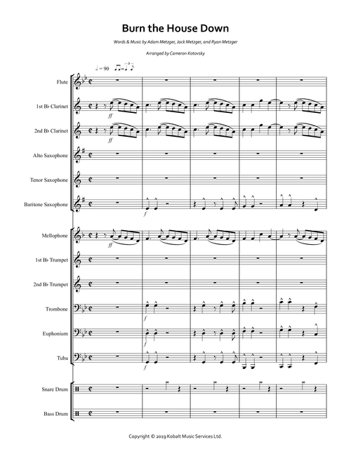 Burn The House Down (Arr. Cameron Kotovsky) - AJR (Marching Band)