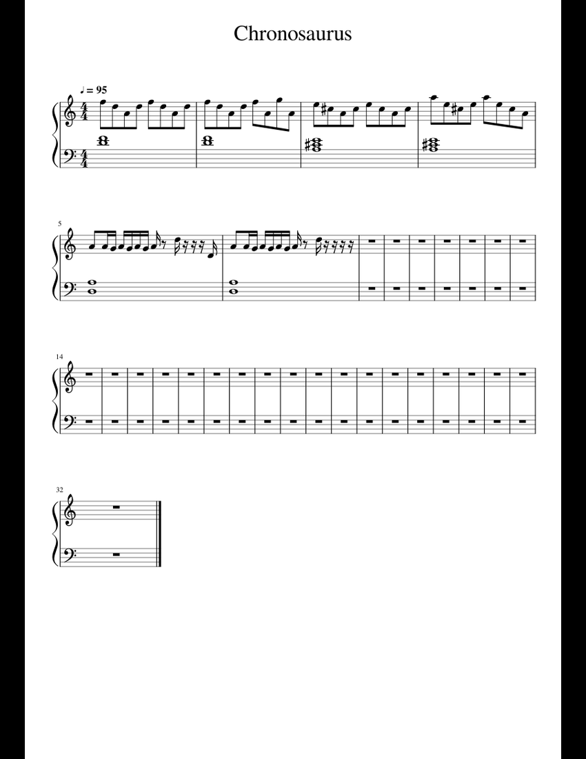 STRAY KIDS - Chronosaurus Sheet Music For Piano (Solo) Easy | Musescore.com