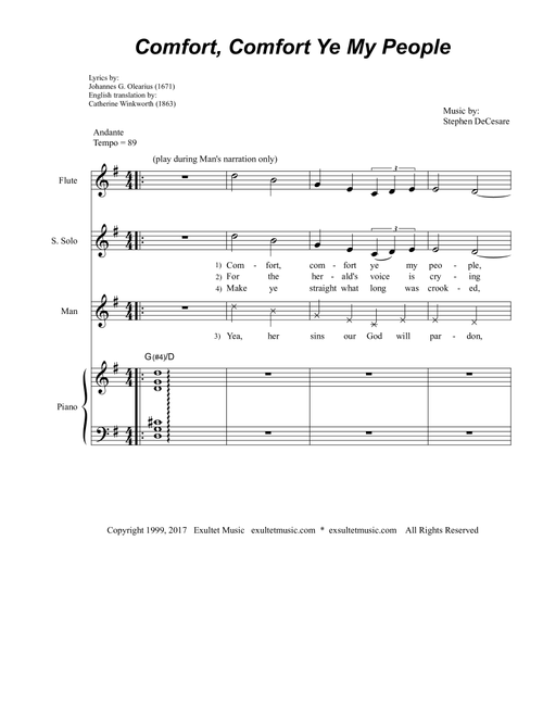 Comfort, Comfort Ye My People (Vocal Duet) - Stephen DeCesare (Piano Vocal)