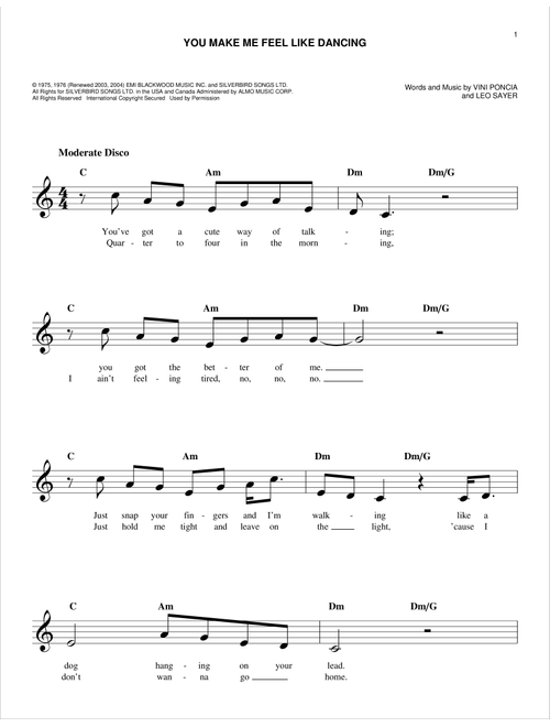 You Make Me Feel Like Dancing - Leo Sayer (Easy Lead Sheet - Fake Book)