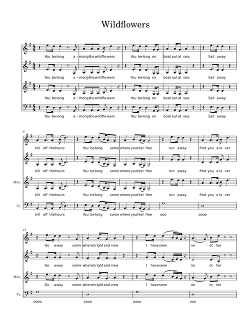 Wildflowers – Tom Petty - all parts