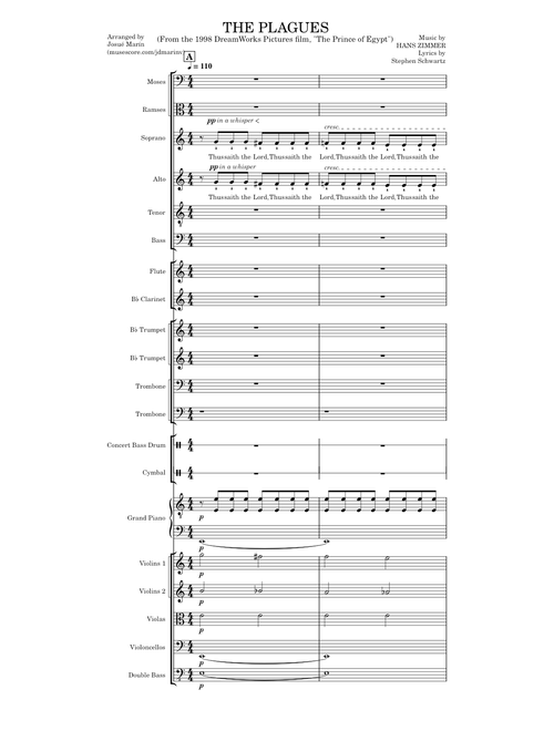 The Plagues (from 'The Prince of Egypt') [with SATB. choir parts] - Hans Zimmer and Stephen Schwartz
