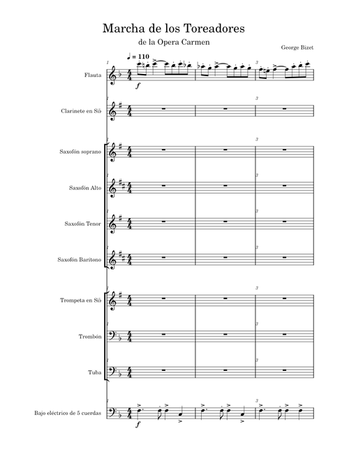 Les Toréadors – Georges Bizet Marcha de los Toreadores