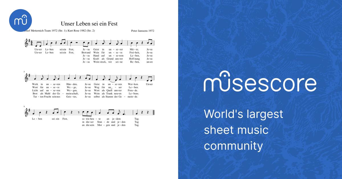 Unser Leben sei ein Fest Sheet music for Vocals (Solo)