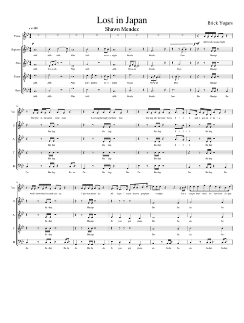 Lost in Japan A Cappella SATB