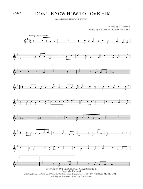 I Don't Know How To Love Him - Helen Reddy (Violin Solo)