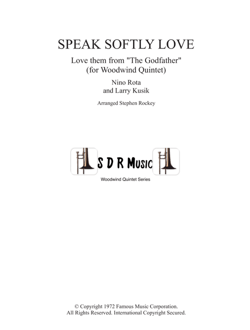 Speak Softly Love (Arr. Stephen Rockey) - Nino Rota (Small Ensemble)