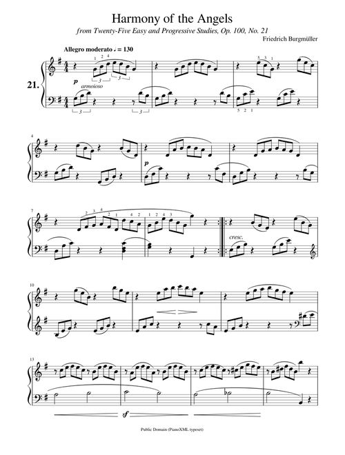 Burgmuller: Harmony of the Angels Op. 100, No. 21