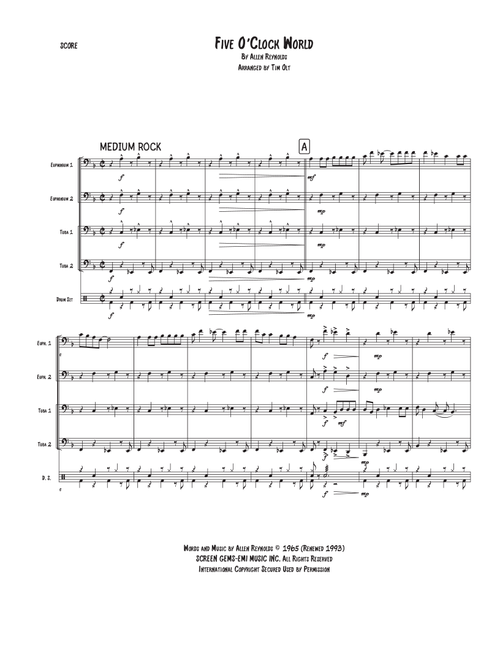 Five O'clock World (Arr. Tim Olt) - Hal Ketchum (Brass Ensemble)
