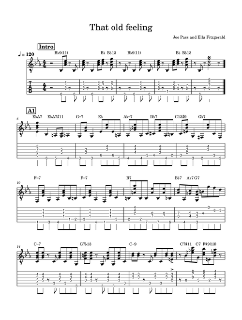 That old feeling (Arr. Joe Pass) - Joe Pass & Ella Fitzgerald (Solo Guitar)