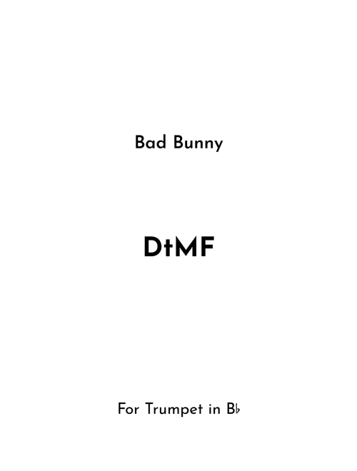Dtmf (Arr. Jireh J.) - Bad Bunny (Trumpet Solo)