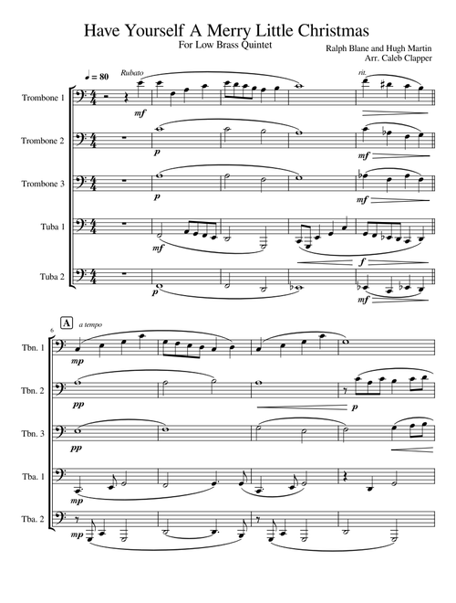 Have yourself a merry little christmas – Frank Sinatra Frank Sinatra - Have Yourself A Merry Little Christmas For Low Brass Quintet