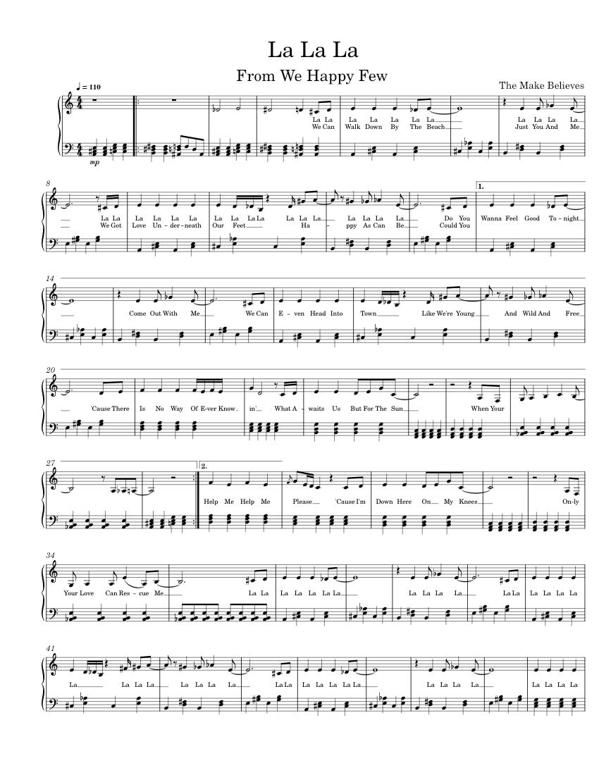La La La Sheet music for Piano (Solo) | Musescore.com