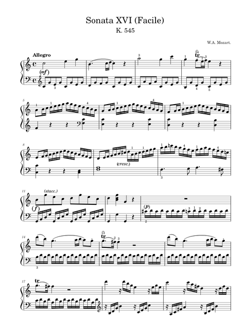 Wolfgang Amadeus Mozart Theme From 