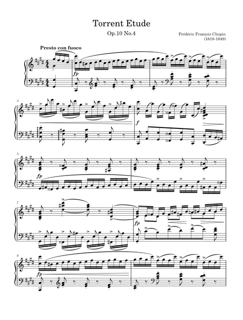 Etude Op.10 No.4 in C# minor "Torrent" – Frédéric Chopin