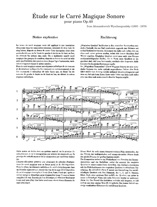 Etude sur le Carre Magique Sonore, Op. 40 – Ivan Wyschnegradsky