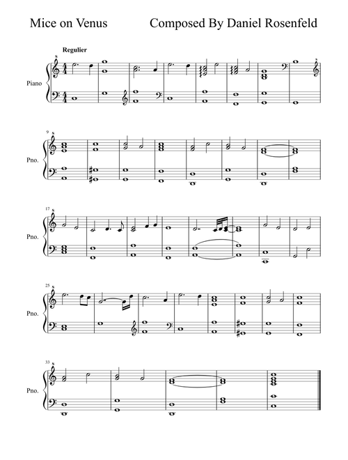 Mice on Venus Composed By Daniel Rosenfeld