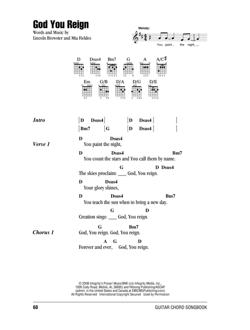 God You Reign - Lincoln Brewster (Guitar Chords-Lyrics)
