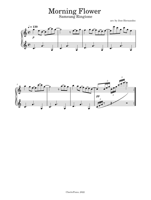 Morning Flower piano solo - Samsung Ringtone