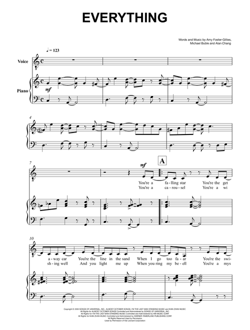 Everything (Arr. Flavio Regis Cunha) - Michael Buble (Small Ensemble)