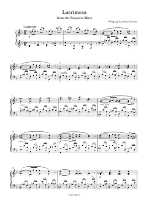 Play Official version of Lacrimosa Sheet Music by Wolfgang Amadeus ...