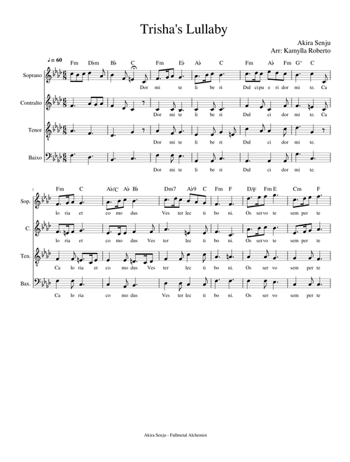 Trisha's Lullaby SATB (FMAB)
