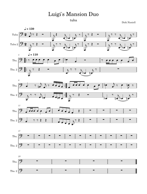 Luigis mansion theme – Misc Computer Games Luigi's mansion theme tuba duet – Misc Computer Games