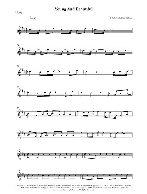 Young And Beautiful (Arr. Wesley S. SIlva) - Lana Del Ray (Oboe Solo)
