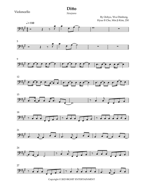 Ditto (Arr. Wesley S. SIlva) - Newjeans (Cello Solo)