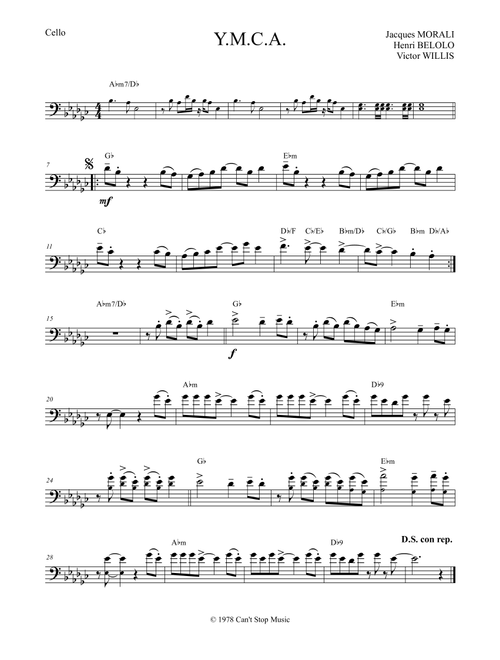 Y.m.c.a. (Arr. Ivan Marini) - Village People (Cello Solo)
