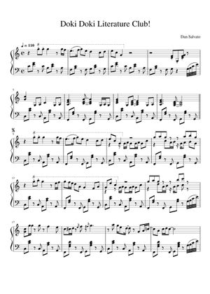 Doki Doki Literature Club - Main Theme Sheet Music for Piano (Piano Duo ...