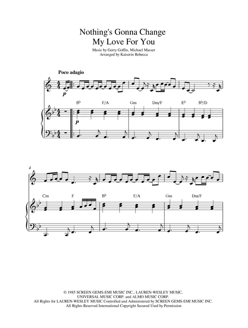 Nothing's Gonna Change My Love For You (Arr. Kaiserin Rebecca) - Glenn Medeiros (Trumpet and Piano)
