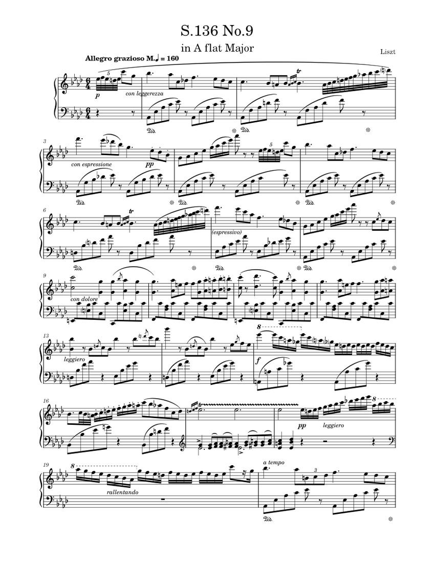 S.136 No.9 - Liszt Sheet Music for Piano (Solo) | MuseScore.com