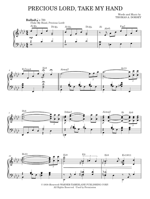 Precious Lord, Take My Hand - Thomas A. Dorsey (Piano Solo)
