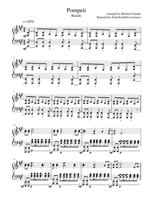 Pompeii-Bastille (Arranged by Michael Udemba)