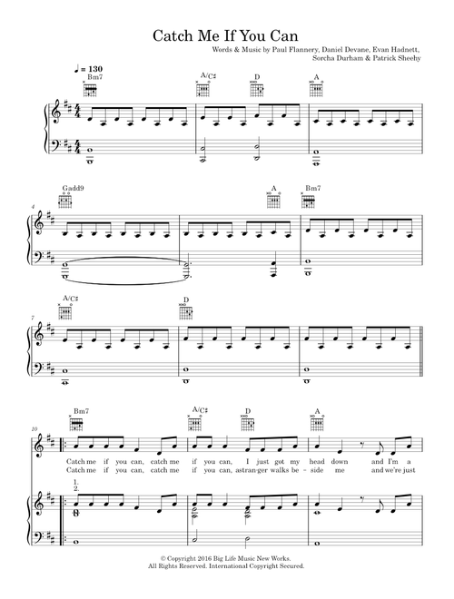 Catch me if you can - Walking On Cars (Piano-Vocal-Guitar (Piano Accompaniment))