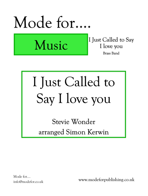 I Just Called To Say I Love You (Arr. Simon Kerwin) - Stevie Wonder (Brass Ensemble)